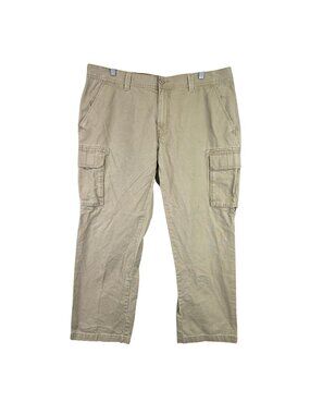 Mens St Johns Bay Khaki Tan Cargo Pants 100% Cotton Size 38x30